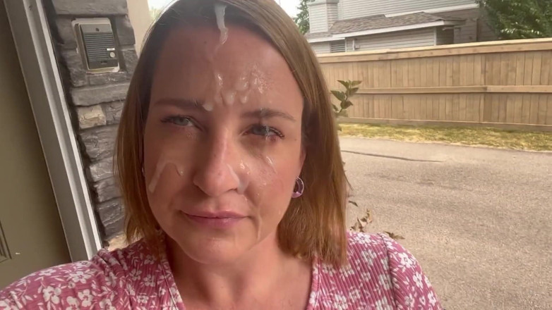 Avril Showers: Housewife in Sun Dress Cum Walking After Blowjob Facial
