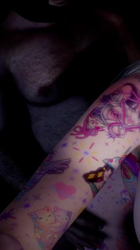 3D Huge Boobs Slut Show Her Perfect Tattoo