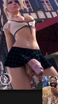 Slutty rok pendek transgender mercy menunjukkan kontol futanya yang enak