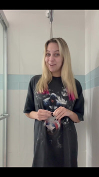 Squatting and Peeing in the Shower