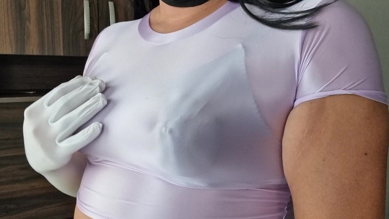 Only bras: Atasan spandeks tipis yang cantik dan seksi dan bra hitam...