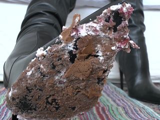 Lady Victoria Valente: Smoking Mistress and Delicious Dessert From Boot Soles, POV Clip,...