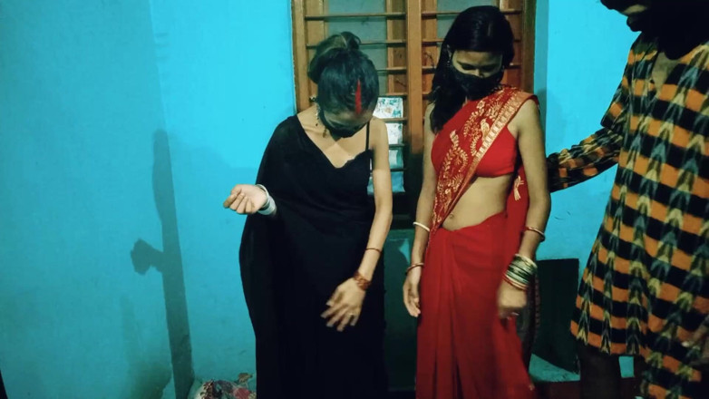 Hot_Monika: Two Bhabhi Fuck with Naughty Devar for Hard Sex, Bhabhi...