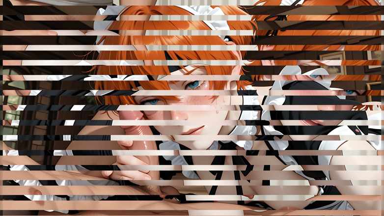 TransLure: Maid Café Edging Soft Redhead Begs