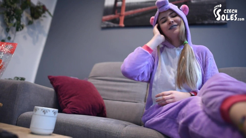 Czech Soles - foot fetish content: Cosplay big teen feet teasing POV