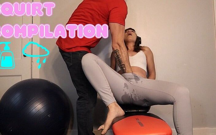 Jess Tony squirts: Fru som squirtar tillbaka mot rygg i Yoga Pants Edition (Kollektion)