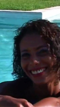 Priska Farel: Priska Farel Plays the Cat by the Pool. This Is so Cute