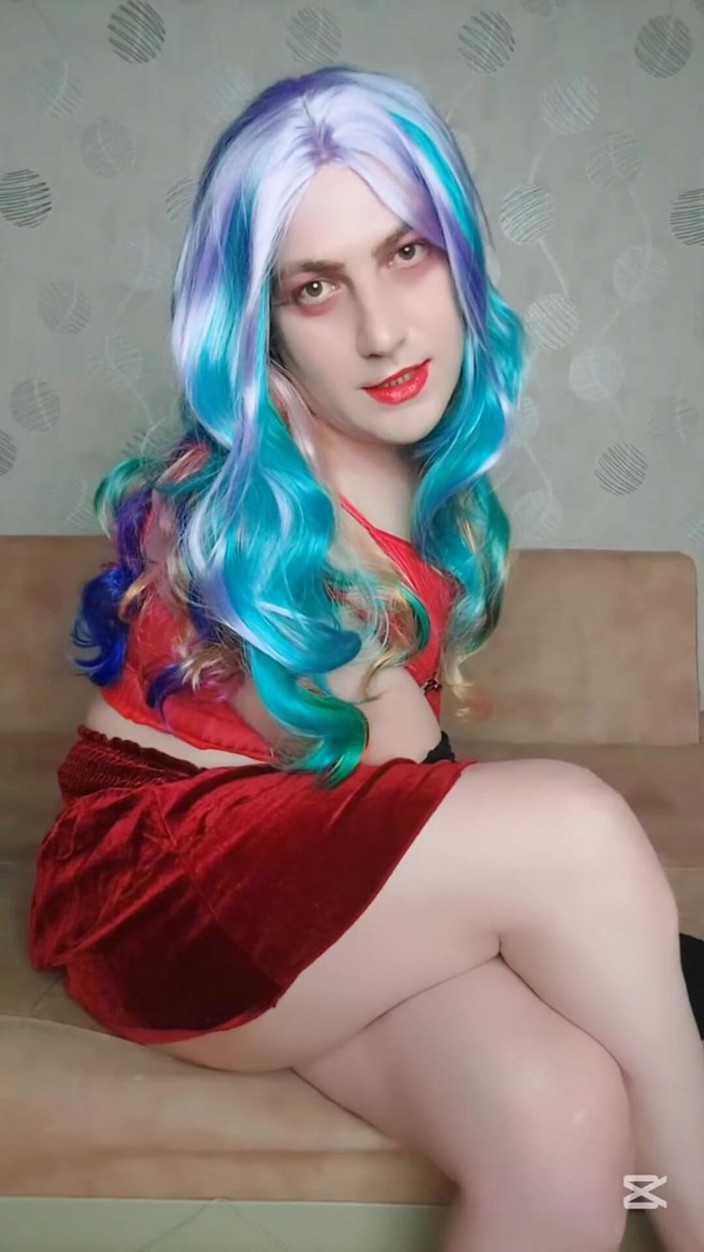 Kitty_Cross: La modella effeminato bbw bionda ladyboy cosplayer