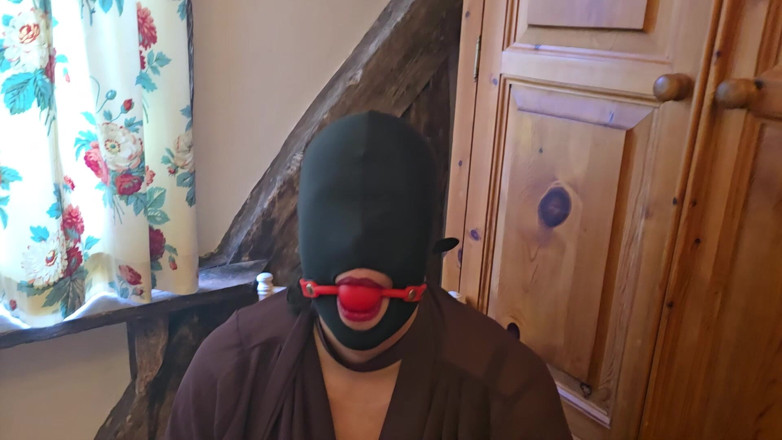Slutty Ms B: Ball Gagged and Touched up