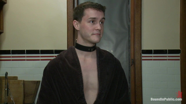 Bound in public: Partygoers Beat and Skull Fuck a Big Dick Stud in...