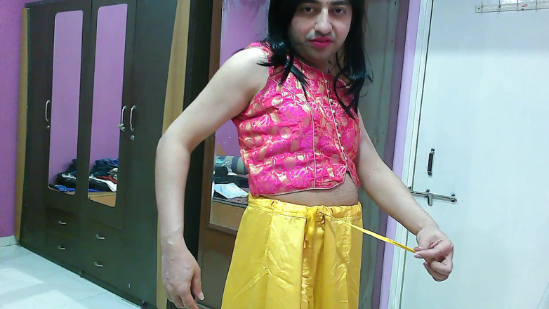 Cute & Nude Crossdresser: Sweet sissy crossdresser femboy Sweet Lollipop trying out a traditional...