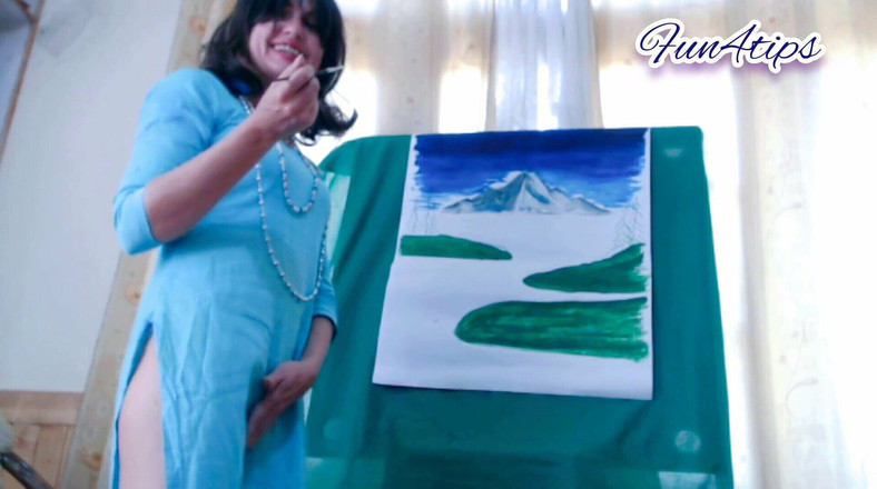 Bolly Karma: Ela para de trabalhar para fazer o pau dele duro.