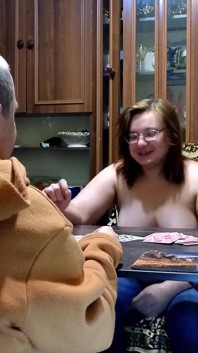 Lost at Cards, but Finished All Over Her Face!