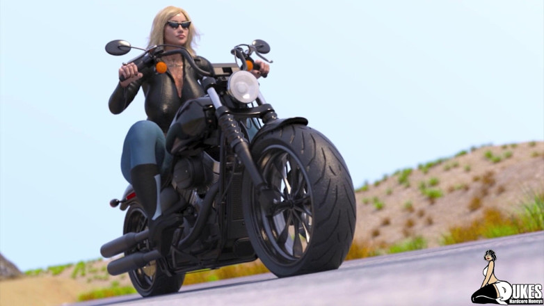 Dukes Hardcore Honeys: A Biker chick and white MILF take long dick