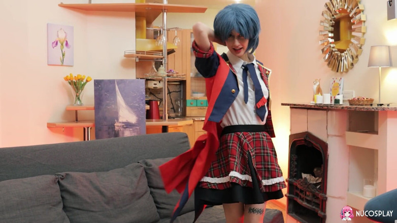 Nu Cosplay: Sasha paige si gadis hot rambut biru suka banget ngentot...