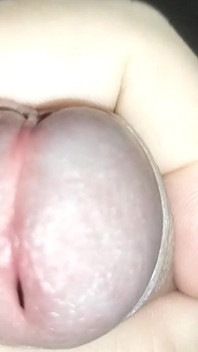 Close up Masturbation Uncut Cock and Cumshot