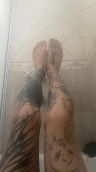 My Tatted Feets in Shower