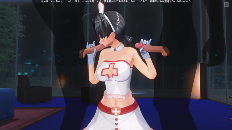 H3DC: Hentai pielęgniarka 3D ssie penisa od dwóch pacjentów jednocześnie