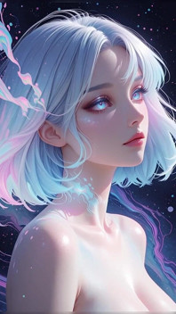 Seni estetika: Poportrait Bogel Ethereal dalam Neon Dreams