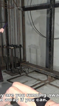 The Dick Spins Like a Top. the Mistress Pulls the String Wrapped Around the Slave's Dick in One Go, Spinning It Like a Top