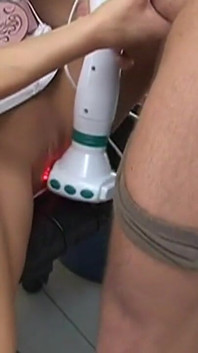 Blonde MILF Teases His Cock with Powerful Vibrator