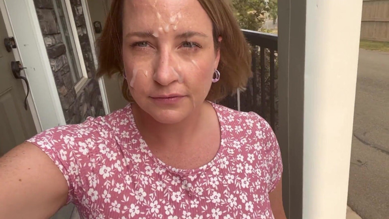 Avril Showers: Housewife in Sun Dress Cum Walking After Blowjob Facial