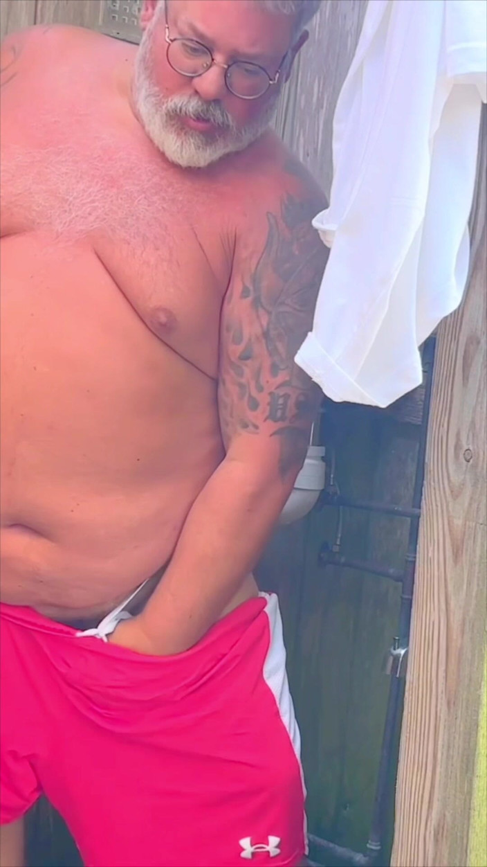 Hand-Free-Daddy-Chub: Naked Chubby Dancing Bear up Close Hands Free Orgasm