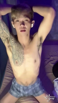 Filipino Inked Horny Twink Teasing and Masturbating Until He Cums
