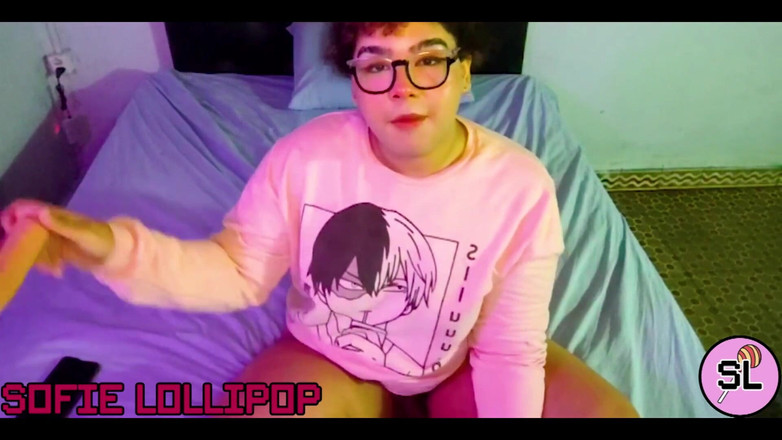 Sofie lollipop: Trans mollige bbw solo thuis