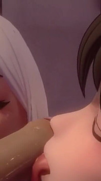 Yor Forger and Fiona Frost Having a Threesome with Loid Forger Double Blowjob Sex Hentai Dragk