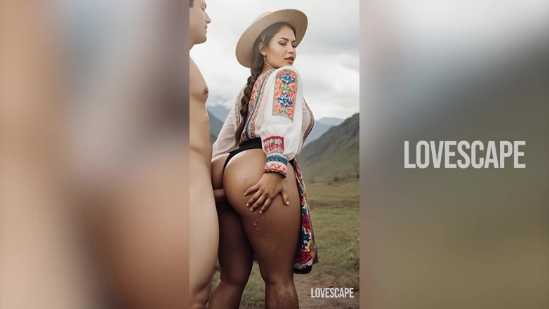 Lovescape: Grote reet berg boer babe - neemt pik diep te midden...
