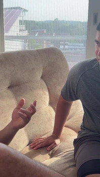 I Fuck the Stepdaughter of a Blind Man Next to Him, Semen Falls on Him and He Thought It Was Cream