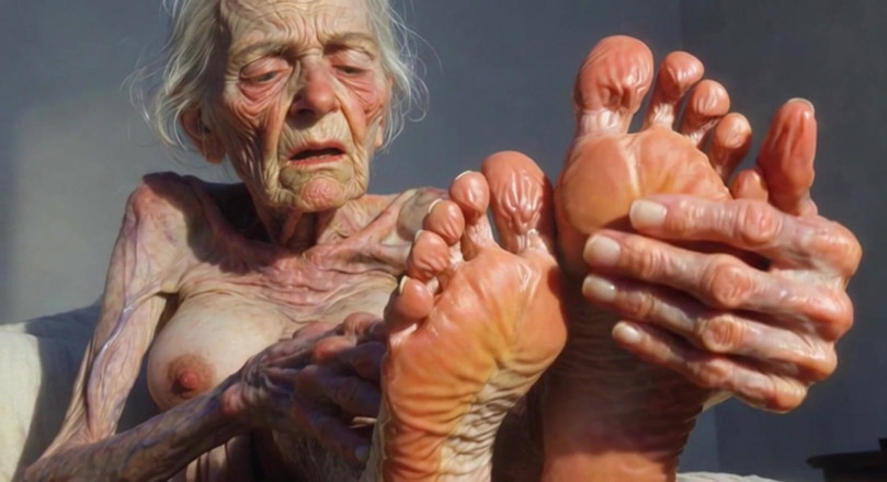 YOUR BEST FANTASY: Nonna gioca con olio per i piedi - l'automassaggio la rende...