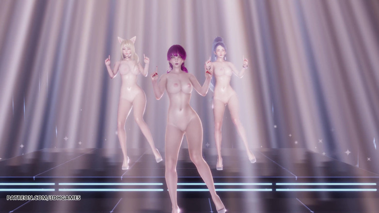 3D-Hentai Games: Momoland - Baam Ahri Kaisa Evelynn, сексуальный обнаженный танец Лиги легенд KDA