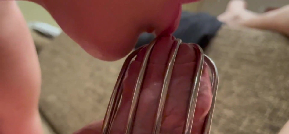 Aqua Pola: Video di prova di castità su cazzo