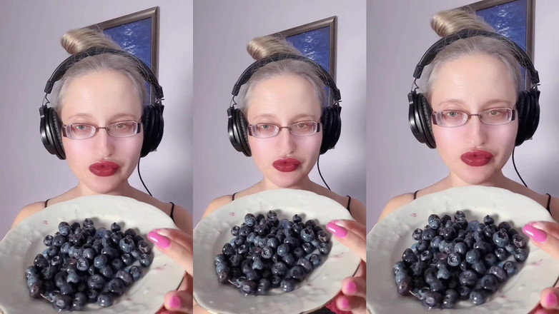 FinDom Goaldigger: Asmr blueberry eating - asmr, kacamata, raksasa