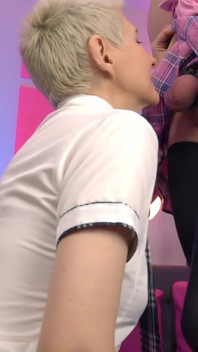 Sniff his balls while he jerk off and take all the cum!