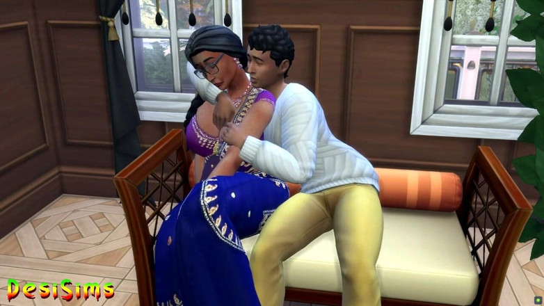 Desi Sims: Versi bahasa Inggris - tante seksi india selingkuh sama cowok berondong -...