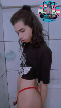 Carles - Slutty Trans Woman Masturbating Cock with Desire, Moaning Like Slut