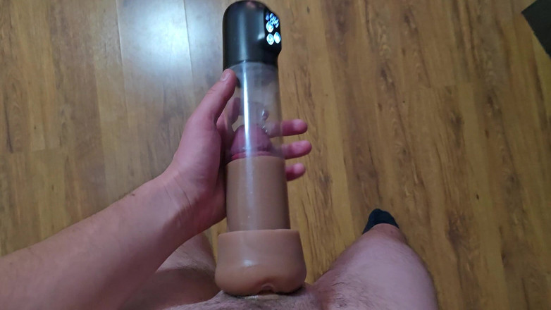 Fap_man93: 在激烈高潮后的一刻，真空泵充满了精子