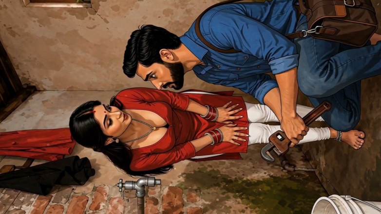 Aipornhub: Donna indiana sesso segreto con l'idraulico cartone animato per il...