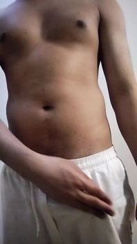 The Handsome Boy Is Masturbating with His Hands