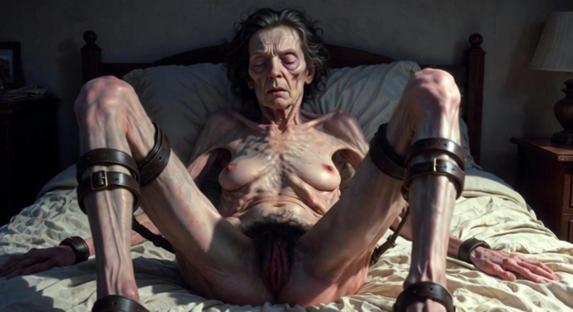 YOUR BEST FANTASY: 85yo Granny Tied up - Big Open Hairy Pussy Begging for...