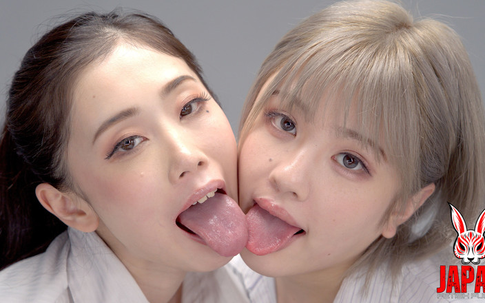 Japan Fetish Fusion: 誰もいないオフィスで同僚の小松杏さんが舌をひものように押さえながらテープで縛られる月形ハルヒ