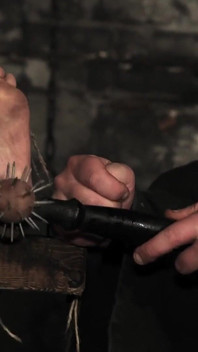 Imprisoned Witch - the Feet of a Savage Nature Girl Are Being Tortmented in Many Different Ways