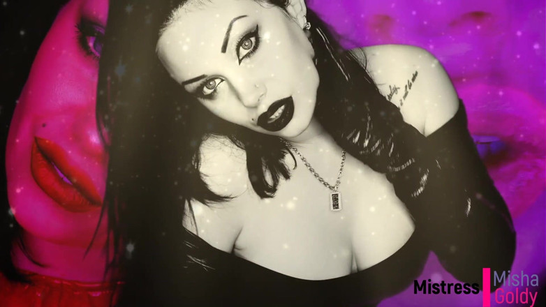 Goddess Misha Goldy: Mesmerizing triple lipstease with JOI