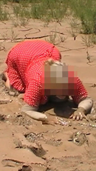 Julie Gets Messy in Mud - Huge Natural 38F Tits Swing in Wet Dirt Outside