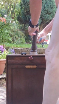 Juego anal al aire libre con corrida