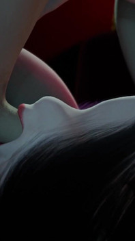 Neve 3 neon-träume. Extremer halsfick. Cyberpunk-sex mit vollbusiger brünette