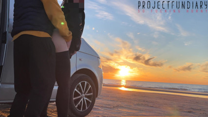 Projectsexdiary: ヨガレギンスのビーチでの夕日セックス